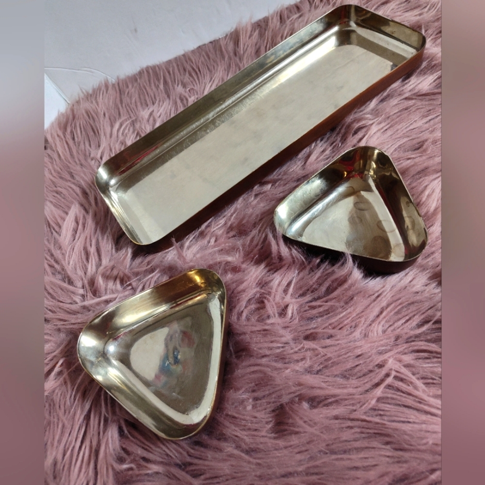 Metal Dresser Tray Set Pottery Barn Unbranded Stainless And ? Great Sturdy Set